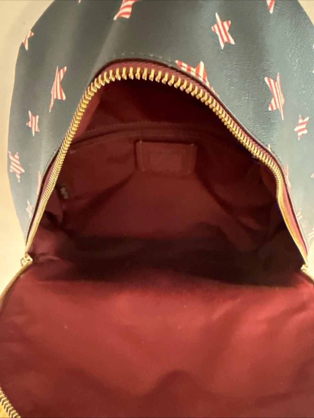 Coach Black Backpack Americana Stars Medium Charlie Bag Leather Rucksack 2865
